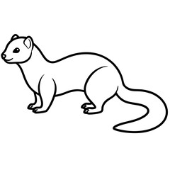 Graceful Ferret in Simple Line Art