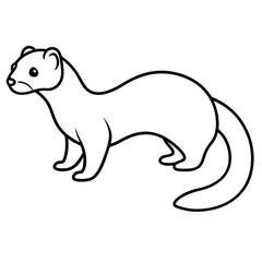 Graceful Ferret in Simple Line Art