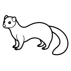Graceful Ferret in Simple Line Art
