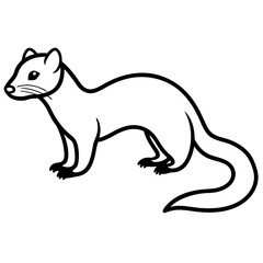 Graceful Ferret in Simple Line Art