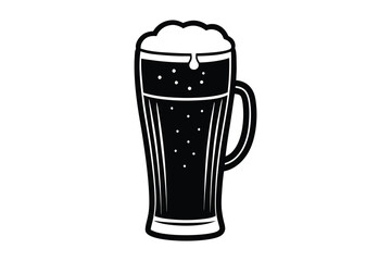 Beer mug black silhouette vector Illustration