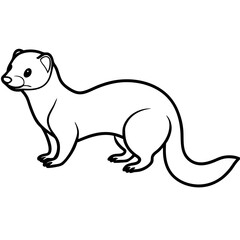 Graceful Ferret in Simple Line Art