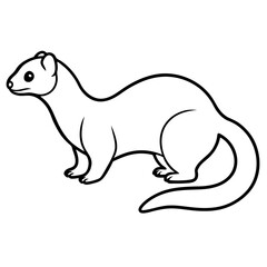 Graceful Ferret in Simple Line Art