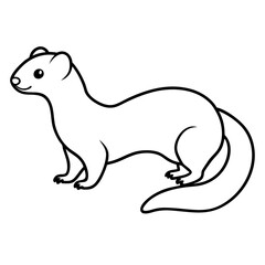 Graceful Ferret in Simple Line Art