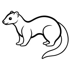 Graceful Ferret in Simple Line Art