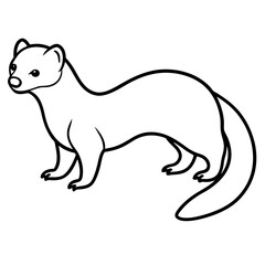 Graceful Ferret in Simple Line Art