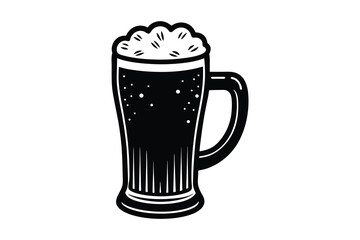 Beer mug black silhouette vector Illustration