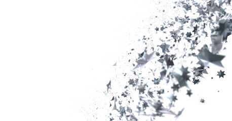 Falling Christmas Luminaries: Magnificent 3D Illustration Showcasing Falling Holiday Celestial Bodies