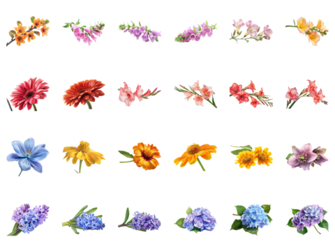 Vibrant Floral Collage Spring Blooms