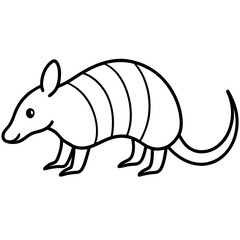 Minimalist Armadillo Line Art Vector