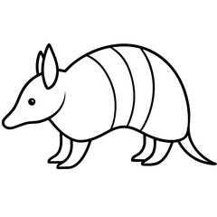Minimalist Armadillo Line Art Vector