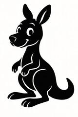 Black silhouette of a kangaroo