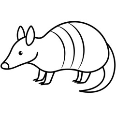 Minimalist Armadillo Line Art Vector