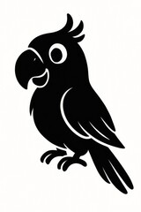 Fototapeta premium Black silhouette of a parrot