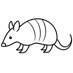 Minimalist Armadillo Line Art Vector