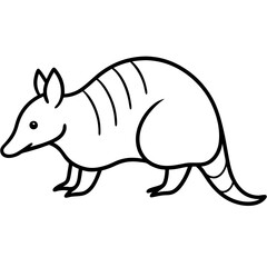 Minimalist Armadillo Line Art Vector