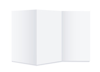 Trifold Leaflet Mockup. A4 or A5 Blank Template for branding identity, booklet, flyer. 3d Vector realistic. 