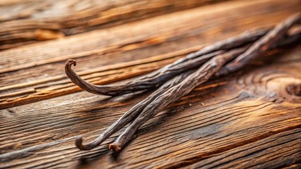 Drying Vanilla Pod on Wooden Beam, vanilla pod, natural preservation, vanilla pod