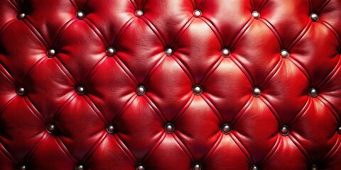 Minimalist Red Diamond Pattern Upholstery with Metal Studs - Luxury Texture Background