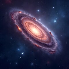 Fototapeta premium Spiral Galaxy in Space with Stars and Nebula