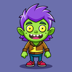 Friendly Green Monster Cartoon Character Design