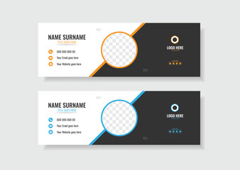 Corporate email signature template design with layout.