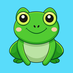 Adorable Cartoon Green Frog Illustration for Kids