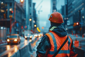 A construction worker is part of a team building a new subway line in a major city