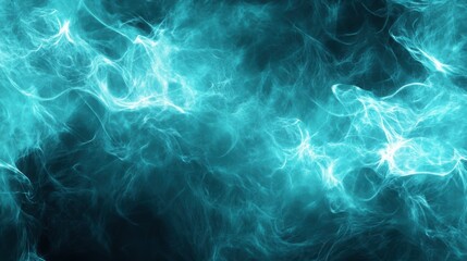 Obraz premium A stunning image of futuristic abstract blue tech background with digital waves particles artificial neural network cyber computing, Abstract blue teal data technology BG.