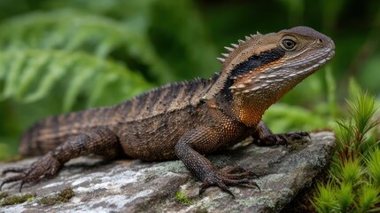 Fototapeta premium Close-up of a lizard on a rock