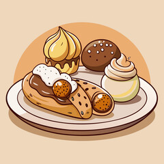 Assorted Delicious Pastries and Sweet Treats on a Plate