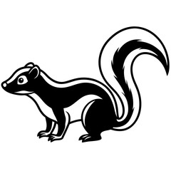 Stylized Skunk Line Sketch