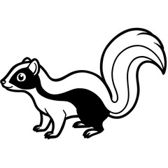 Stylized Skunk Line Sketch