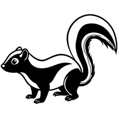 Stylized Skunk Line Sketch