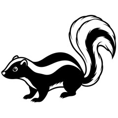 Stylized Skunk Line Sketch