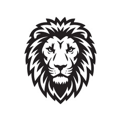 Majestic Lion Face Logo Silhouette – Vector Animal Emblem Design