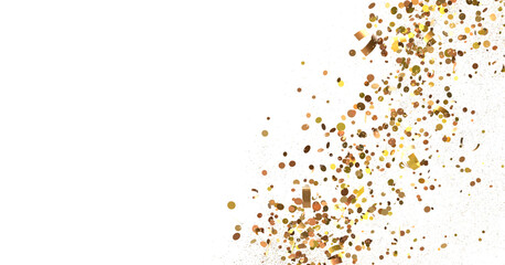 gold  Rainfall: Astonishing 3D Illustration of gold  Confetti Shower