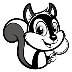 squirrel inventor mascot head