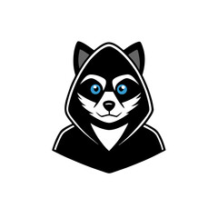Raccoon hacker head