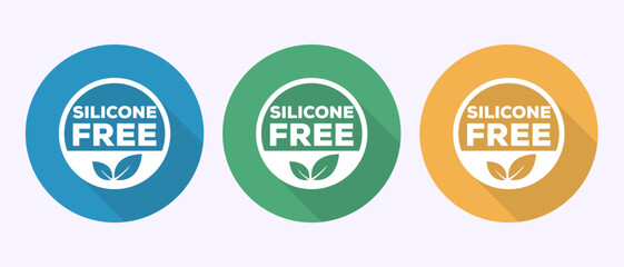 Silicone free icon design illustration, Best Silicone free sign, symbol in shadow button design
