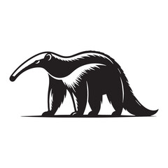 Defined-edge anteater silhouette for crisp and modern design use – anteater silhouette – anteater vector – anteater illustration – silhouette of anteater – anteater icon

