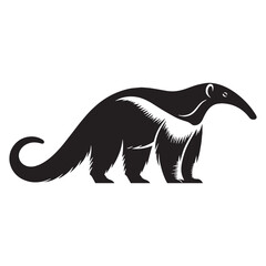 High-contrast anteater silhouette vector for clear visual messaging – anteater silhouette – anteater vector – anteater illustration – silhouette of anteater – anteater icon

