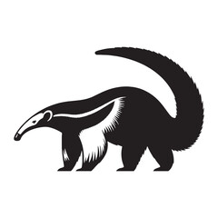Distinct anteater silhouette vector with precise line work – anteater silhouette – anteater vector – anteater illustration – silhouette of anteater – anteater icon

