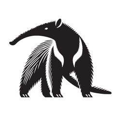 Solid-form anteater vector silhouette perfect for branding projects – anteater silhouette – anteater vector – anteater illustration – silhouette of anteater – anteater icon

