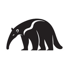 Sharp-edged anteater silhouette vector made for clear brand identity – anteater silhouette – anteater vector – anteater illustration – silhouette of anteater – anteater icon


