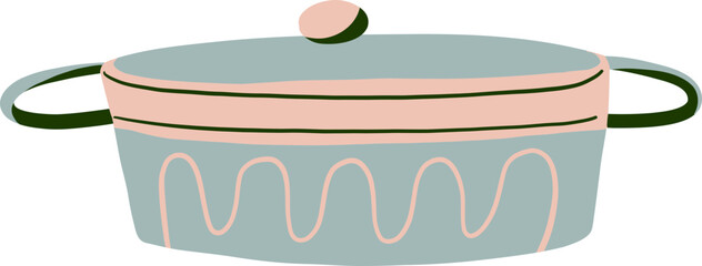 Hand Drawn Abstract Cooking Pot Illustration