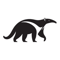 Clean anteater silhouette vector crafted for versatile design use – anteater silhouette – anteater vector – anteater illustration – silhouette of anteater – anteater icon

