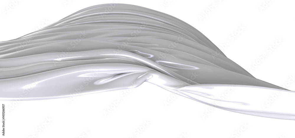 Poster Close-up of a white fabric drape, showcasing its texture and folds. The fabric is illuminated by a soft, white light, creating a dramatic contrast against the dark background.