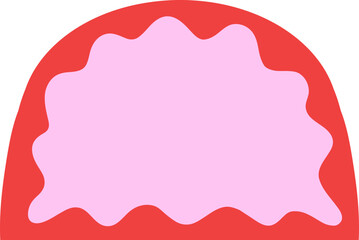 Retro rounded sticker design with wavy edges