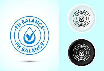 PH balance icon design illustration. Neutral PH balance icon sign, Free acidity concept symbol in color, black and white
